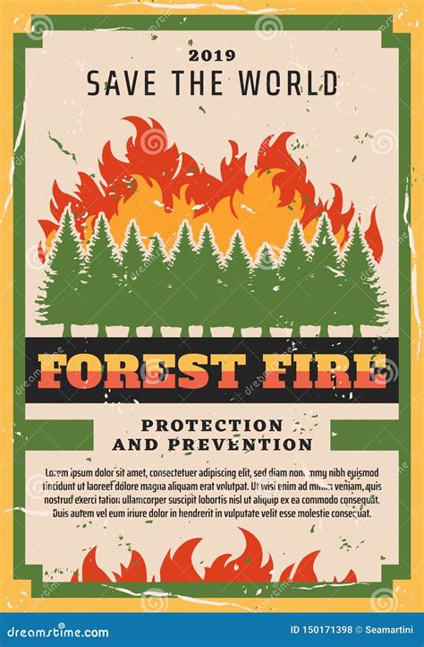 Nature Protection, Forest Fire Fighting Stock Vector - Illustration of ...