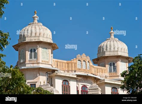 Partial view of the city palace of the Maharaja of Udaipur, palace, luxury hotel and museum ...