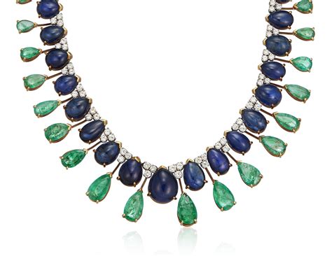 SAPPHIRE, EMERALD AND DIAMOND NECKLACE, | Christie’s