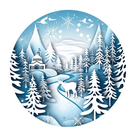 Christmas Card In Paper Cut Style, Vector Illustration, Christmas Illustration, Christmas ...