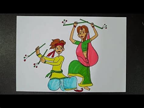 Garba Drawing || Easy Garba Drawing || Navratri Garba Drawing || Garba Drawing Easy || Kids ...