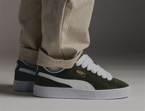 Puma Suede XL dark olive white | BijSMAAK.com