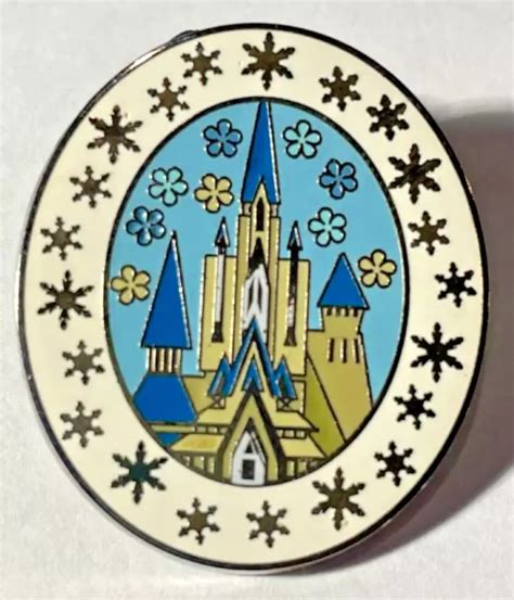 DISNEY TRADING PIN 2013 Cinderella Castle White Oval Border Snow Flakes $3.99 - PicClick