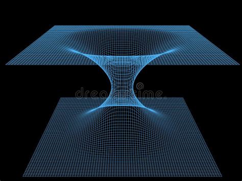 Space model of a wormhole stock illustration. Illustration of dimension ...