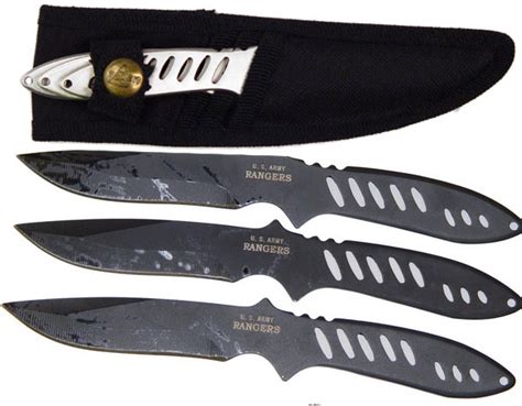 US Army Rangers Throwing Knives, Black