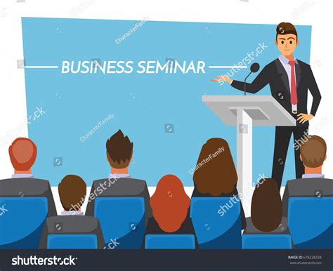 Business Seminar Vector Illustration Cartoon Character: เวกเตอร์สต็อก ...