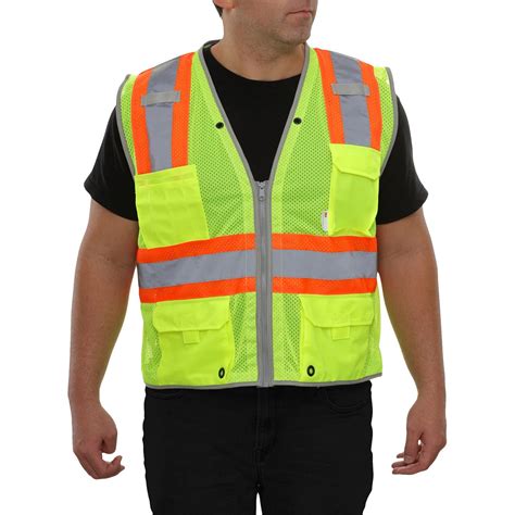 Giveaway Contrasting Trim Poly Mesh Surveyor Safety Vests (Unisex)