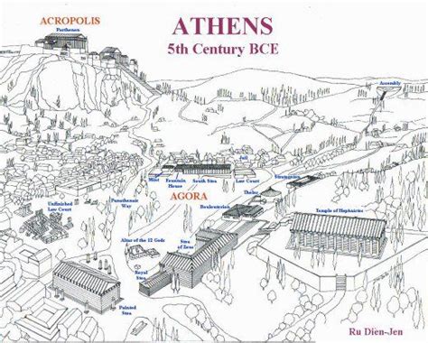 an old map of the ancient city of athens