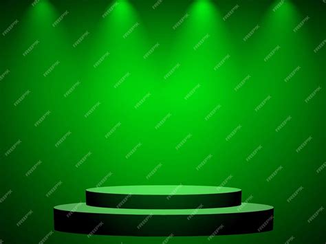 Premium Photo | Empty room green light background