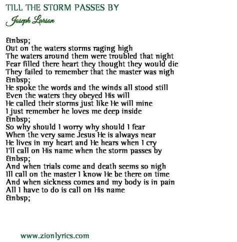 Till The Storm Passes By by Joseph Larson | Worship songs, Storm, Gospel song