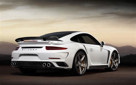 White Porsche 911 Turbo S Stinger Wallpaper Download 5120x3200