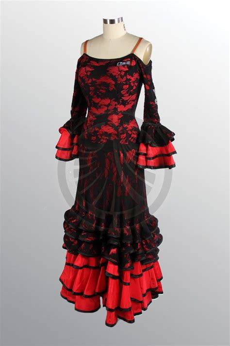 Stunning Paso Doble costume decorated with French lace. | Ballroom gowns, Long sleeve dress, Dresses