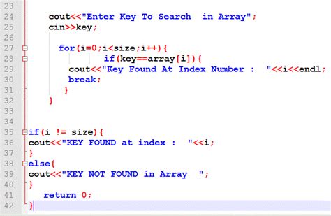 Linear search in C++ Program Example Code ~ C++ Programming Tutorial ...