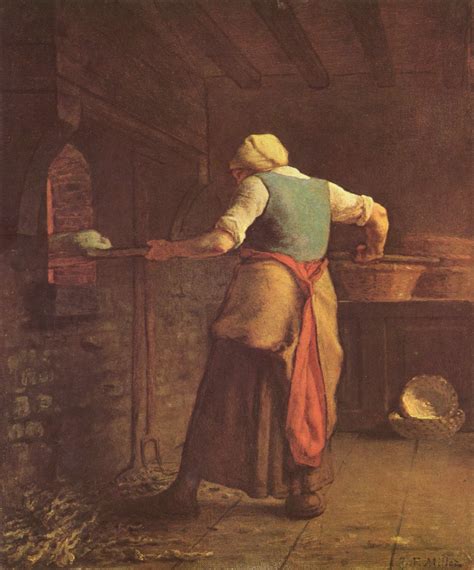 Woman baking bread - Jean-Francois Millet - WikiArt.org - encyclopedia ...