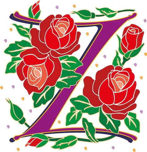 Premium Vector | Letter z floral rose monogram initial alphabet. capital vintage filigree ...