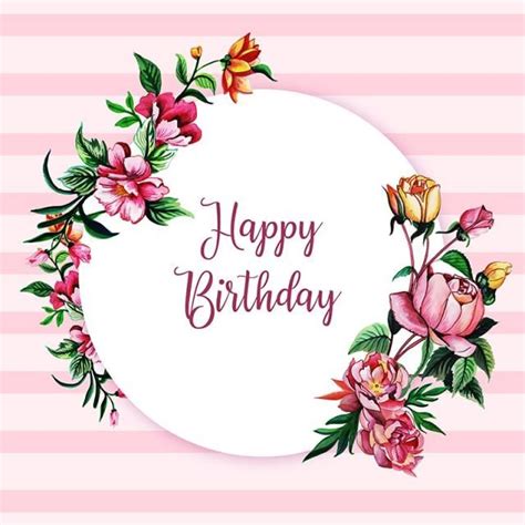 Watercolor Floral Happy Birthday Frame Background, Watercolor, Color ...