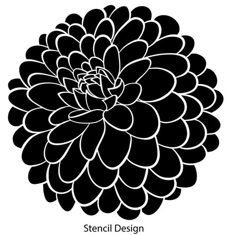 Turn a boring wall into a stunning wall with this Zinnia flower stencil ...