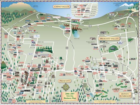 Prescott tourist map - prescott arizona • mappery | Arizona | Pinterest | Tourist map, Road ...