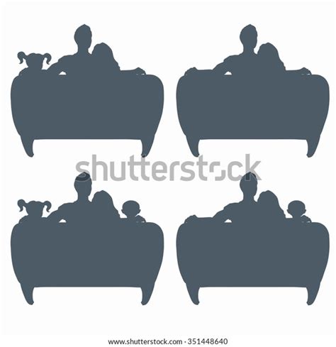 Silhouette Family Watching Tv Vector Illustration Stock Vector (Royalty ...