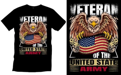 Premium Vector | Army military veteran t shirt design