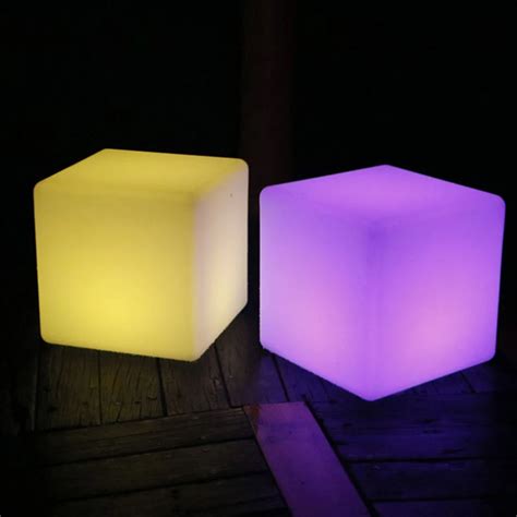 LED side stool luminous cube Size 40cm outdoor IP65 IP68 luminous furniture creative bar stool ...