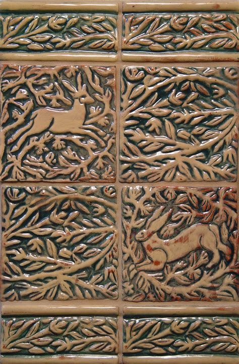 Animal Tiles in Ochre & Green glaze by Moore-Merkowitz Tile | Ceramic ...