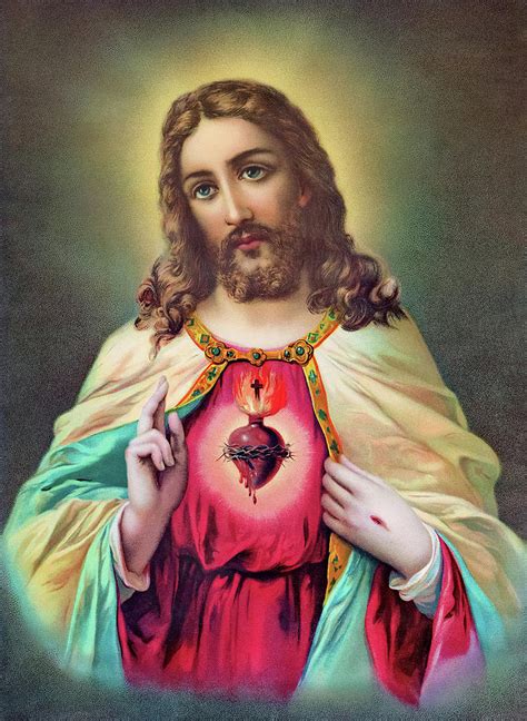 The Sacred Heart of Jesus Painting by Old Master - Fine Art America