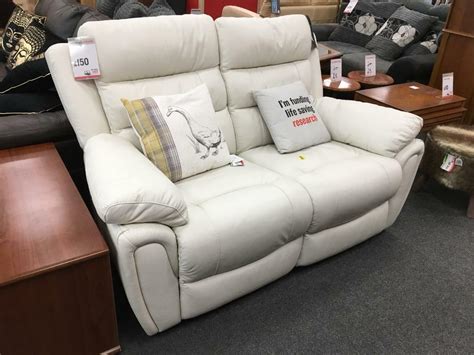 BHF White Leather 2 Seater Recliner Sofa | in Clydebank, West ...