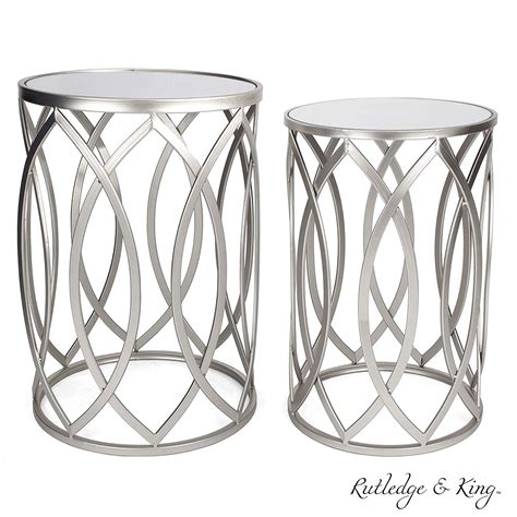Rutledge & King Blufton Silver Mirrored End Table Set- Accent Table - Walmart.com