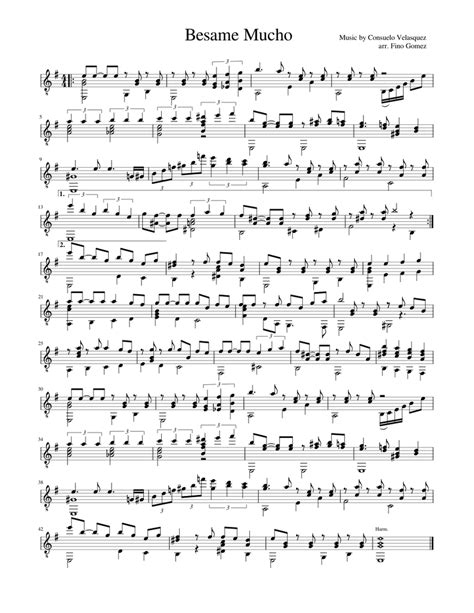 Besame Mucho Sheet music for Guitar (Solo) | Musescore.com