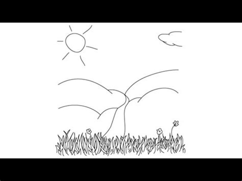 How to draw Grass - Easy step-by-step drawing lessons for kids - YouTube