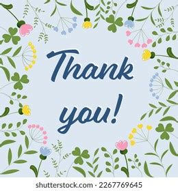 Thank You Light Blue Background Flowers Stock Vector (Royalty Free ...