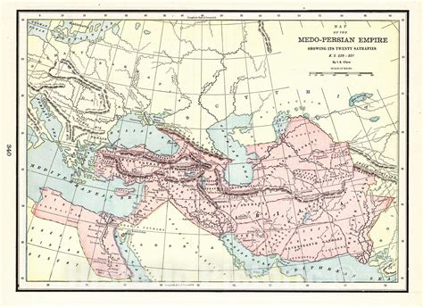 Historic Map : 1898 Map of the Medo-Persian Empire Showing its Twenty - Historic Pictoric