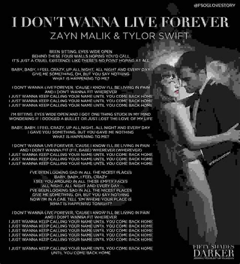 I Don T Want To Live Forever Listener Lyrics - LIVEWH