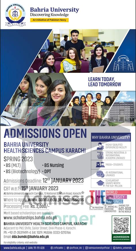 Bahria University Karachi Admissions Spring 2023