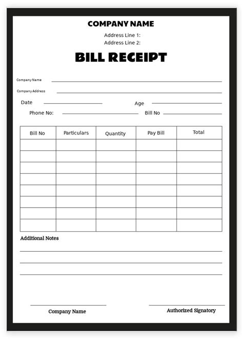 Bill Receipt Bill Books Design | Customize Online | Printo