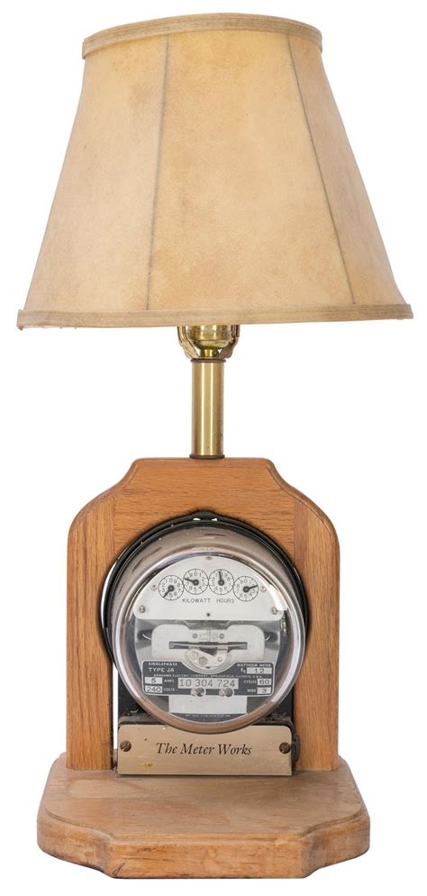 Bid Now: Electric Meter Table Lamp. Table lamp with a functioning Sa... - January 6, 0123 10:00 ...