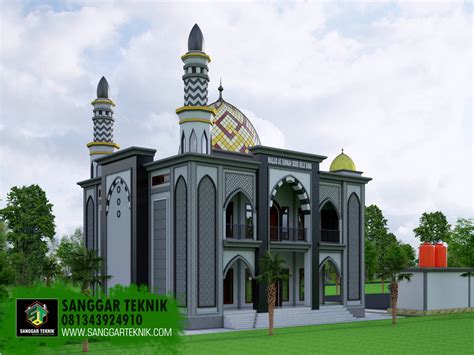 DESAIN MASJID MINIMALIS 15X15 ( 2 LANTAI ) | SANGGAR TEKNIK