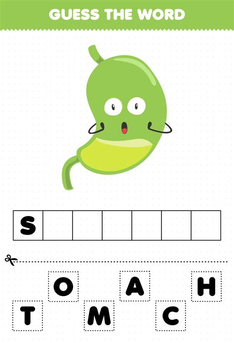 Education game for children guess the word letters practicing cute ...