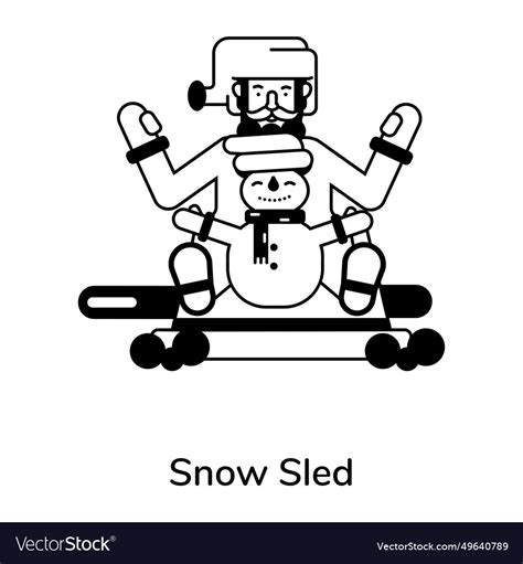 Snow sled Royalty Free Vector Image - VectorStock