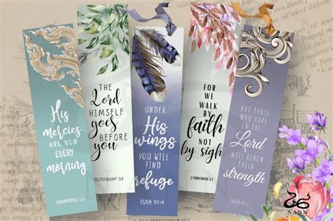 Printable Bible Verses Bookmarks Set #7 Graphic by Nann Digital Art · Creative Fabrica