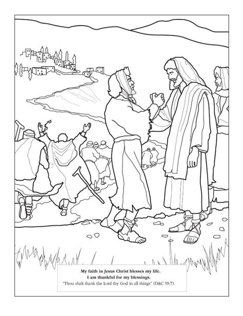 Jesus Heals The 10 Lepers Coloring Sheet