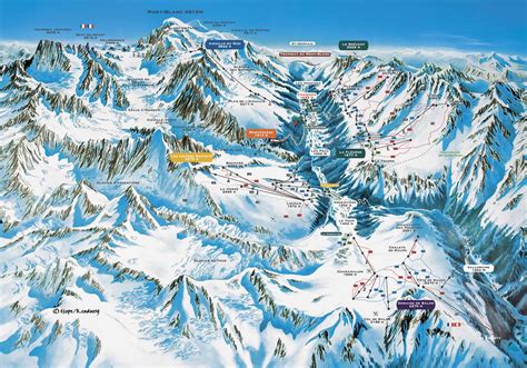 Chamonix Piste Ski Area Trail Map - Mont-Blanc Chamonix France • mappery