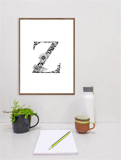 Printable Letter z, Nursery Wall Art Print, Print Letter Z Initial ...