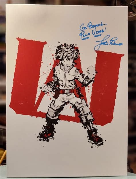 My Hero Academia Deku mini poster autographed by English voice actor J – That Convention Guy ...