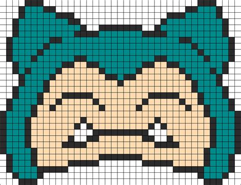 Snorlax Head Kandi Pattern | Pixel art pattern, Pixel art pokemon, Pony bead patterns