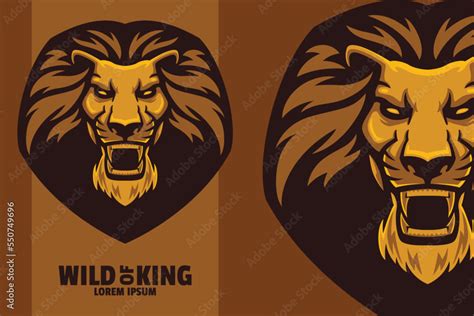 LION MASCOT LOGO VECTOR ILLUSTRATION Stock Vector | Adobe Stock