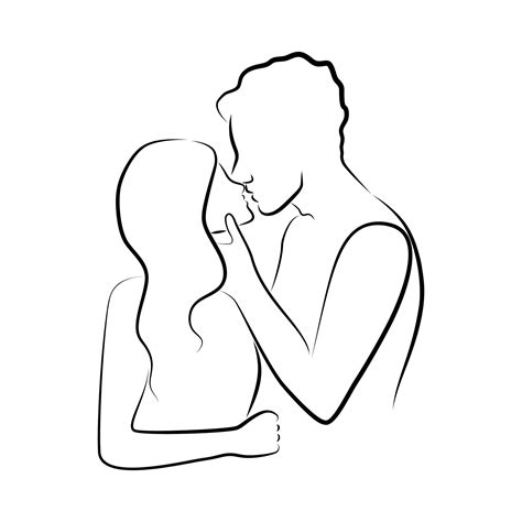 Hugging Lovers in Linear Style 19021508 Vector Art at Vecteezy