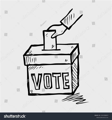 Sketch Hand Putting Vote Bulletin Into Stock Vector (Royalty Free ...