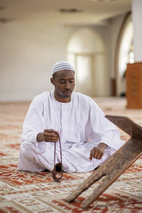 Religious Black Muslim Man Praying Inside the Mosque Stock Photo - Image of islamic, mosque ...